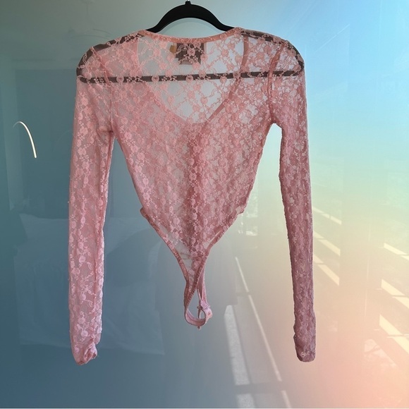 House of Sunny Lace Long Sleeve Pink - Picture 7 of 7